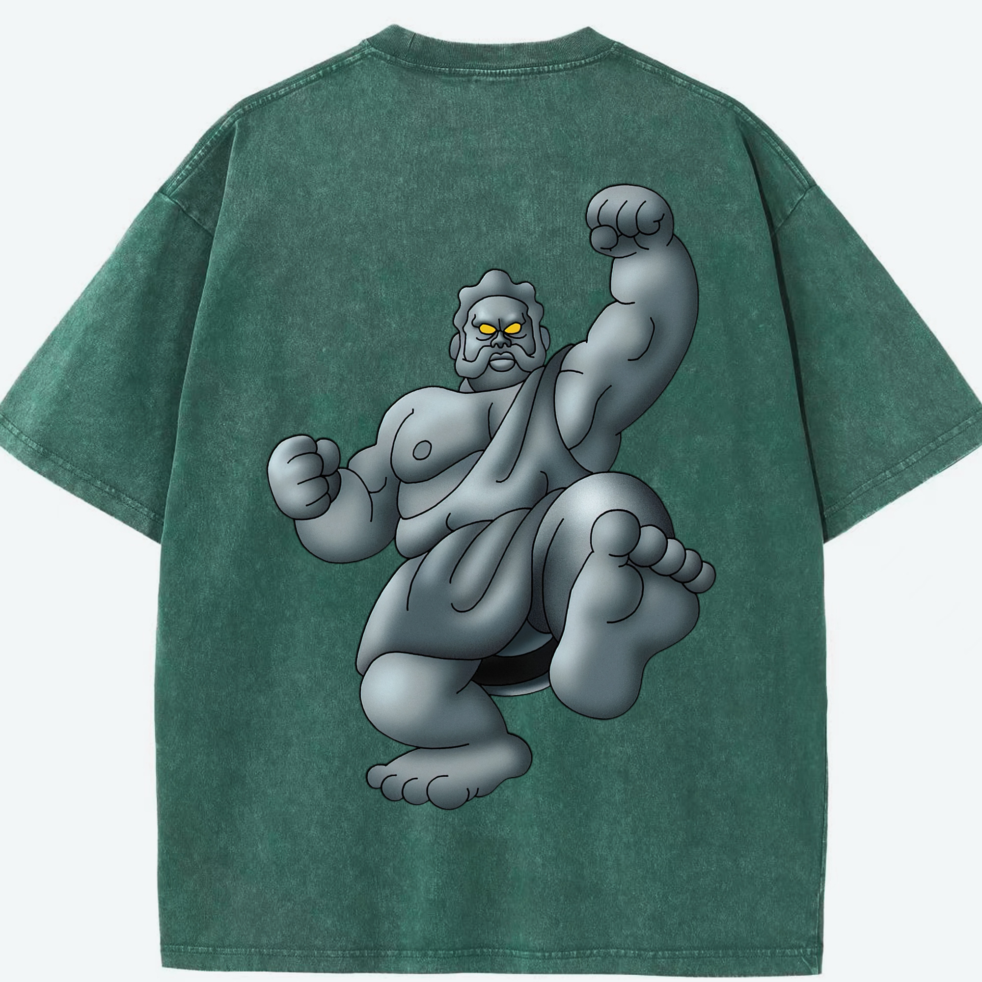 （画像用） ドラゴンクエスト Doragon Kuesuto Dragon Quest 綿100% ヴィンテージ風 半袖Tシャツ（背面プリント）